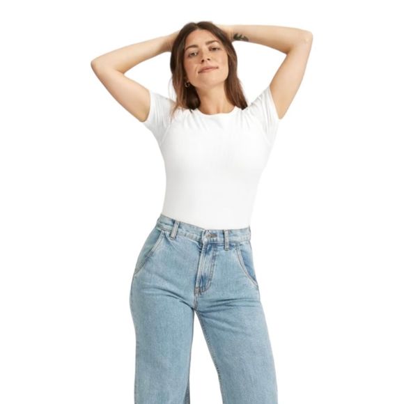 Everlane Wide Leg Crop Jean Size 29 Ankle in Light Indigo Wash - Picture 3 of 16